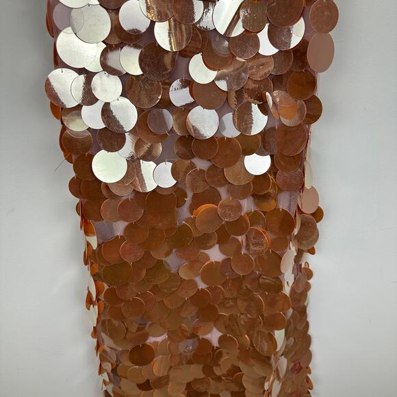 J. Crew Collection Circle Sequin Midi Dress Peachy Pink Holiday Party US 10 NWT - Picture 14 of 16